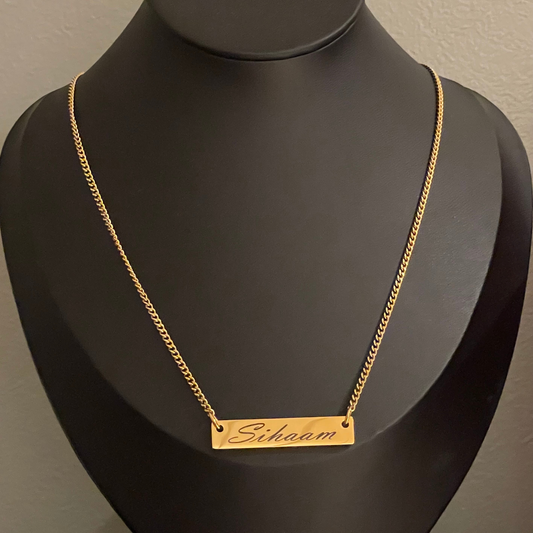 ENGRAVED BAR NECKLACE II