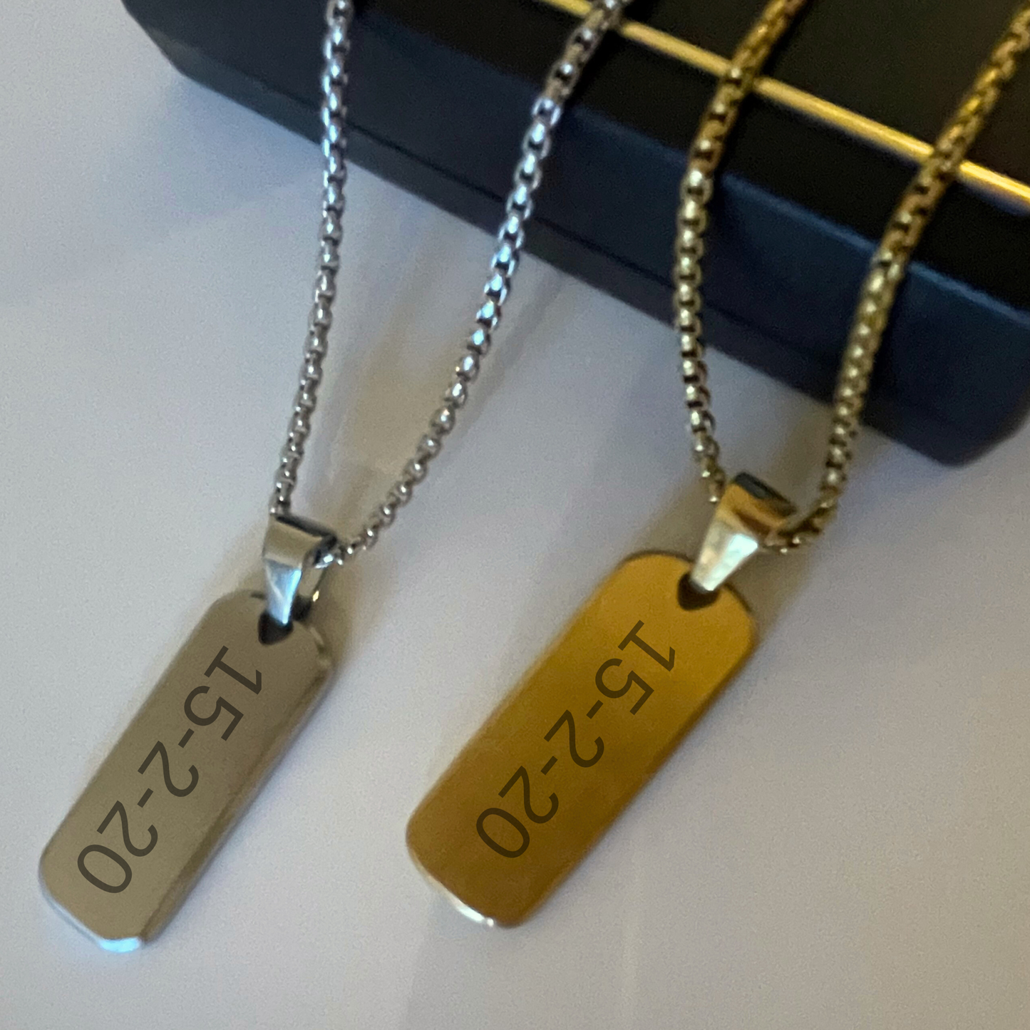 ENGRAVED  VERTICAL BAR NECKLACE